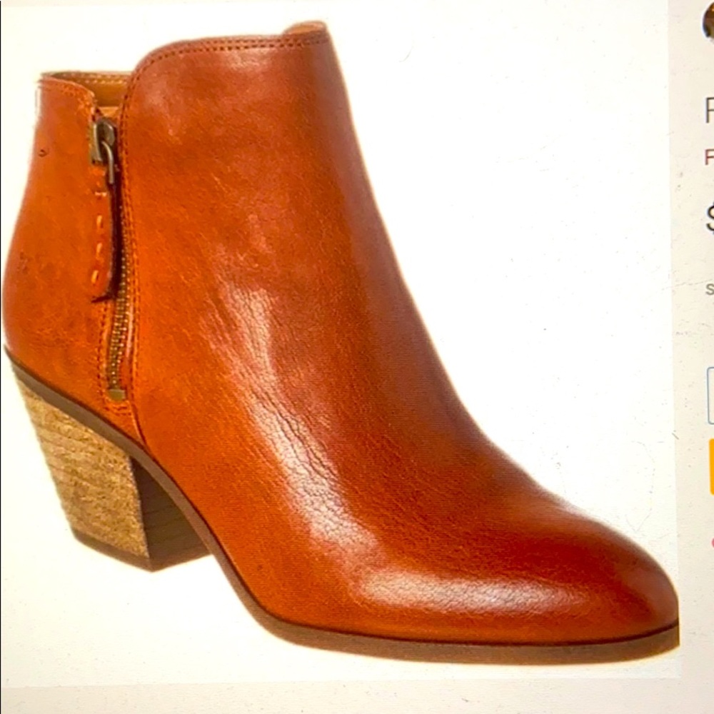 Frye Judith Cognac Brown leather booties